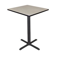 Small 30 in. Square X-Base Cafe Table- Maple
