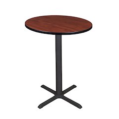 Small 30 in. Round X-Base Cafe Table- Cherry