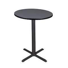 Small 30 in. Round X-Base Cafe Table- Grey