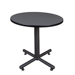 30 in. Round X-Base Breakroom Table- Grey