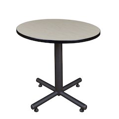 30 in. Round X-Base Breakroom Table- Maple