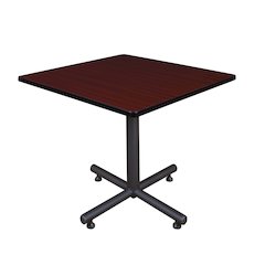 42 in. Square X-Base Breakroom Table- Mahogany
