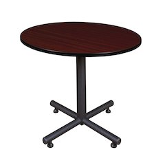 42 in. Round X-Base Breakroom Table- Mahogany