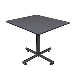 48 in. Square X-Base Breakroom Table- Grey