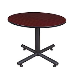 48 in. Round X-Base Breakroom Table- Mahogany