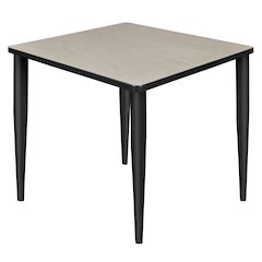 30 in. Square Breakroom Table- Maple Top, Black Tapered Legs