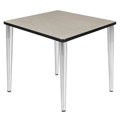 30 in. Square Breakroom Table- Maple Top, Chrome Tapered Legs