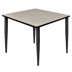 36 in. Square Breakroom Table- Maple Top, Black Tapered Legs