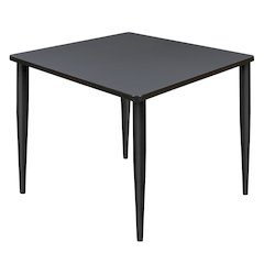 42 in. Square Breakroom Table- Grey Top, Black Tapered Legs