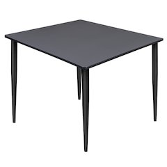 48 in. Square Breakroom Table- Grey Top, Black Tapered Legs