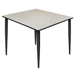 48 in. Square Breakroom Table- Maple Top, Black Tapered Legs