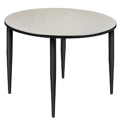 48 in. Round Breakroom Table- Maple Top, Black Tapered Legs
