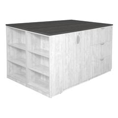 Legacy Stand Up Quad with Bookcase End Top- Ash Grey