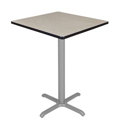 Cafe High 30" Square X-Base Table- Maple/ Grey Base