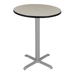 Cafe High 30" Round X-Base Table- Maple/ Grey Base