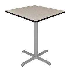 Cafe High 36" Square X-Base Table- Maple/ Grey Base