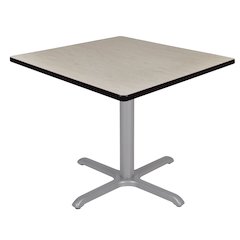 36 in. Medium Square X-Base Breakroom Table- Maple Top, Grey Legs