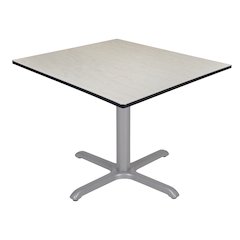 48 in. Large Square X-Base Breakroom Table- Maple Top, Grey Legs