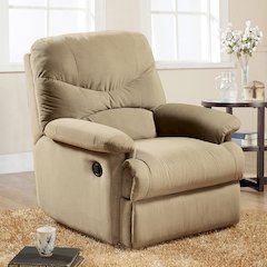 Arcadia Motion Recliner Beige Microfiber