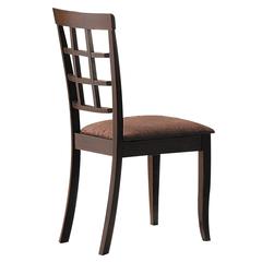 Cardiff Side Chair (Set-2) Dark Brown Microfiber & Espresso