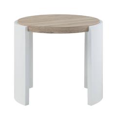 Zoma End Table White High Gloss & Oak