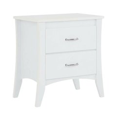 White Nightstand with Modern Design and Storage Shelf