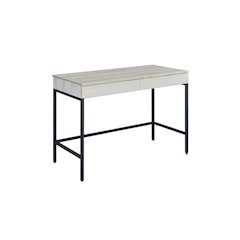 Black And Multi Office Desk With Metal Tube Frame And Laminate Surface