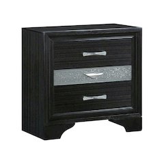 Black Contemporary Bedroom Nightstand with Spacious Surface and Sleek Design
