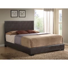 Ireland III Eastern King Bed Brown Synthetic Leather