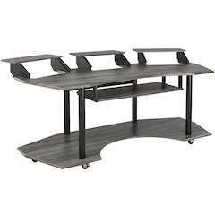 Black Oak Music Recording Studio Desk With Contemporary Style And Steel Frame