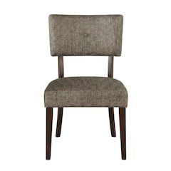Performance Chenille Dining Chair with Wood Legs, Gray Fabric & Espresso