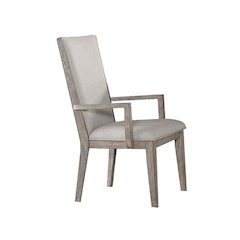 Rocky Arm Chair (Set-2) Fabric & Gray Oak