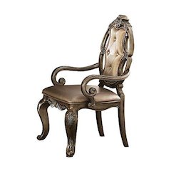 Ragenardus Arm Chair (Set-2) Synthetic Leather & Vintage Oak