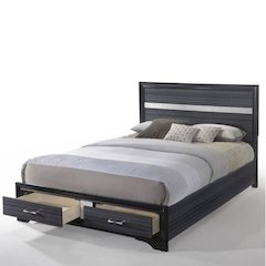 Naima Eastern King Bed w/Storage Black