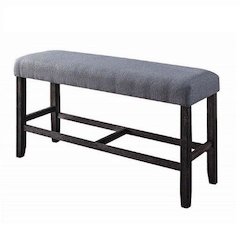 Yelena Counter Height Bench Fabric & Weathered Espresso