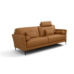 Tussio Loveseat w/5 Pillows Saddle Tan Top Grain Leather