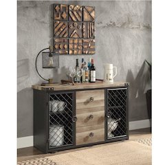 Edina Server Oak & Sandy Black