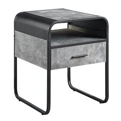 Raziela End Table Concrete Gray & Black