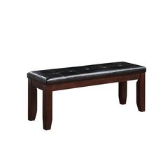 Urbana Bench Black Synthetic Leather & Cherry