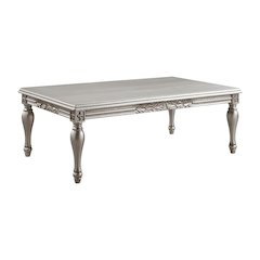 Silver Rectangular Coffee Table with Premium Finish Wood Composite Surface