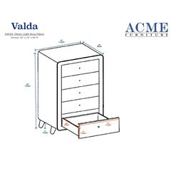 Valda Chest Light Gray Fabric