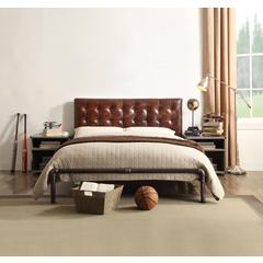 Brancaster Queen Bed Vintage Brown Top Grain Leather