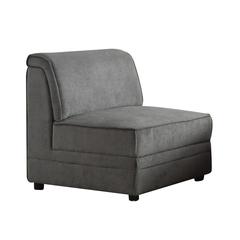 Bois Ottoman w/Storage Gray Velvet
