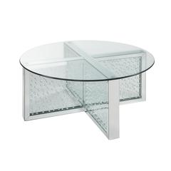 Nysa End Table Mirrored & Faux Crystals