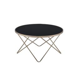 Valora End Table Champagne & Black Glass