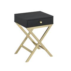 Coleen Accent Table Black & Brass