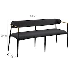Jaramillo Bench Black Chenille & Black