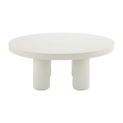 White Coffee Table Single Piece with Sleek Surface and Minimalist Design