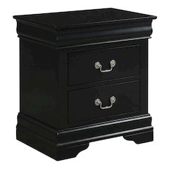 Black Philippe Iii Nightstand with Classic Design and Sturdy Construction