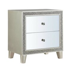 Mirrored Champagne Nightstand with Elegant Finish for Bedroom